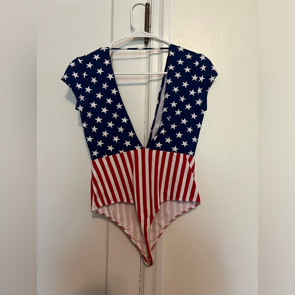 American Apparel brand Size M American flag Bodysuit thong - Picture 2 of 6